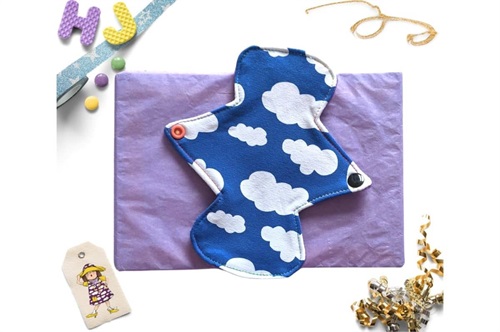 Buy  7 inch Cloth Pad Royal Blue Clouds now using this page